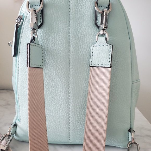 Michael Kors Pebbled Leather Aqua Blue Mini Backpack - Picture 5 of 8